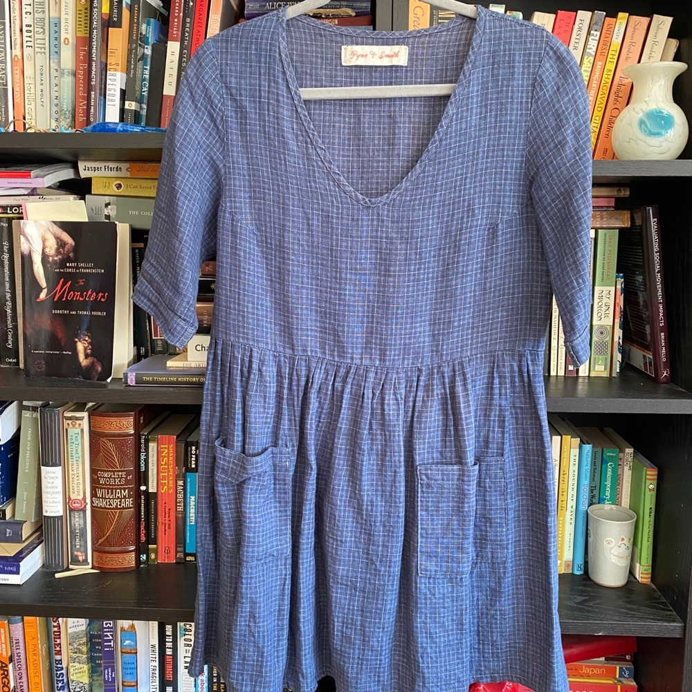 Pyne and Smith Navy Plaid Dress